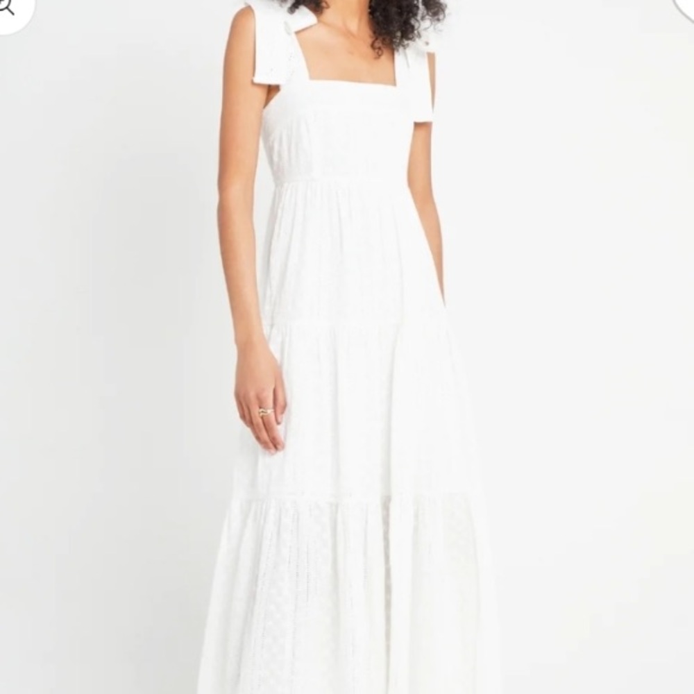 O.P.T White Eyelet Lace Tie Strap Dress XS